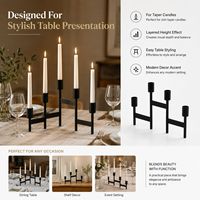 Tempat Lilin Logam Lipat Modern Geometris Multi Lengan untuk Dekorasi Meja Pernikahan dan Rumah Grosir