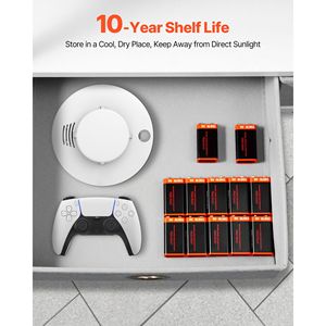 "<b>9V</b> <b>Alkaline</b> <b>Batteries</b> 12 Pack Long Lasting 10 Year Shelf Life All Purpose Square for Smoke Detectors" - Product Image 4