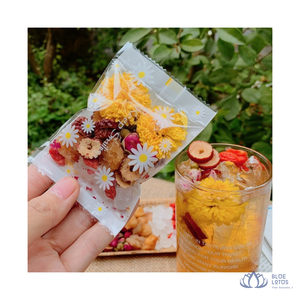 [ราคาดีที่สุด] ชาผลไม้ผสมดอกไม้เพื่อสุขภาพ ชาผลไม้อบแห้งหอมหวาน สำหรับงานน้ำชายามบ่าย บลูโลตัสฟาร์ม - Product Image 1