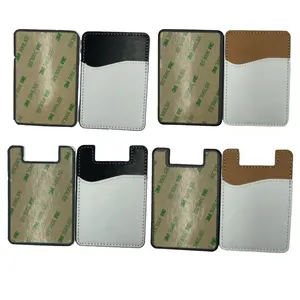 Heat Transfer Sublimation Phone Wallet PU Leather Card Holder Back Pockets Adhesive Cell Phone Cases HTV DIYs Blanks For Vinyl