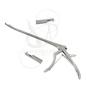 Rongeur de Foraminotomie 10'' (250mm) 3mm Courbé 40 Degrés à Poignée Micro-Articulée Manuelle Réutilisable Non Stérile en Acier Inoxydable Passivé - Product Image 1