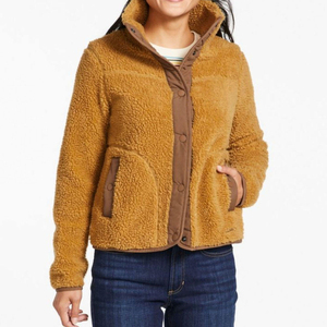 Unisex Sherpa Fleece <b>Winter</b> Jacket Cotton Shell Warm Plush Zip Up <b>Coat</b> Wholesale Fashion Outerwear Custom Logo OEM - Product Image 2