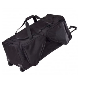 Black 600D Polyester <b>Duffle</b> <b>Bag</b> 50-70L Capacity Sports Travel Storage Multi Pocket Foldable Ice Hockey Player <b>Bag</b> With <b>Wheels</b> - Product Image 4
