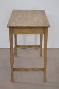 Table console en teck massif, artisanale, en rotin, avec 2 tiroirs - Product Image 5
