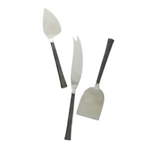 Ensemble de couteaux à fromage en or brossé de style nordique minimaliste, 3 pièces, spatule, fourchette et couteau en acier inoxydable massif, kit de couverts de luxe - Product Image 3