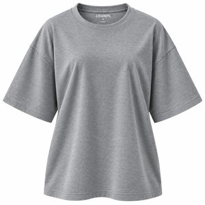 เสื้อยืดคอกลมทรงหลวมโอเวอร์ไซส์สำหรับผู้ชาย ผ้าคอตตอน 100% หนานุ่ม ไม่ยับ ทรงหลวม ไหล่ตก สไตล์ลำลอง - Product Image 6