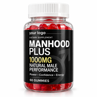 Manhood Plus Gummies pour la Performance Masculine 1000mg Soutien Énergie et Vitalité 60 Comprimés Marque Privée OEM ODM Complément Alimentaire