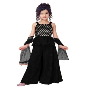 Kurti Meilleure vente pour enfants Plazo Dupatta pour mariage et festival disponible au prix de gros auprès d'un fournisseur indien - Product Image 4