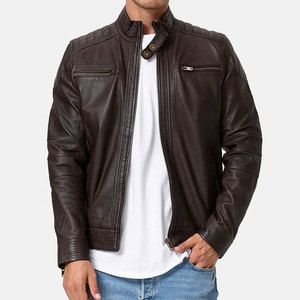 Winter Use Zipper Fashion Leather Winter <b>Jacket</b> For Online Sale Custom Logo Made <b>Men</b> Genuine Leather <b>Jackets</b> In <b>Cheap</b> Price - Product Image 3