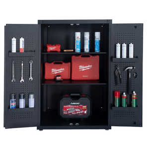Matte Black Powder Coated Steel 2 <b>Drawer</b> <b>Tool</b> <b>Cabinet</b> Family keywords: for Garage Workshop Storage Use - Product Image 4