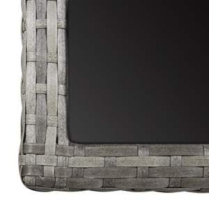 Tavolo da Esterno in Polyrattan Antracite con Vetro e Struttura in Acciaio Verniciato a Polvere, Arredamento Durevole ed Elegante - Product Image 5