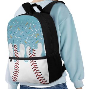 Mochila Deportiva Impermeable Splendid Apparel con Estampado de Donuts de Béisbol, Cierre de Cremallera de Poliéster, Bolsa de Viaje Multifuncional - Product Image 3