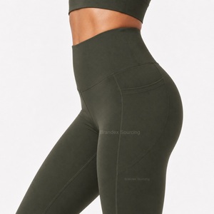 <b>Leggings</b> For Women High Waist Yoga <b>Leggings</b>, <b>Nylon</b> Spandex Activewear Private Label Factory - Product Image 3