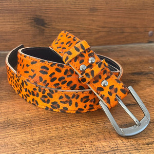 Ceinture pour jean personnalisée pour femmes en gros en cuir véritable à motif de serpent zèbre et léopard avec boucle ardillon en cuir de vachette imprimé d'animaux - Product Image 6