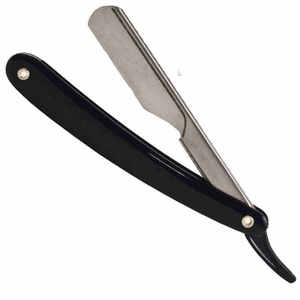 Rasoir à lame unique avec manche en plastique bleu, lame en acier inoxydable, pour usage en salon de coiffure, outil de rasage du visage, logo personnalisé - Product Image 4