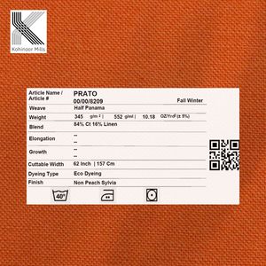 Tela de Lino y Algodón Tipo Panamá, 345 GSM, Color Naranja, Lona Resistente y Transpirable, Fabricación OEM/ODM, Venta al Por Mayor - Product Image 4