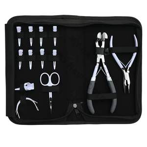 Kit profesional de extensiones de cabello blanco, pinza selladora de cinta, pinza para crimpado de cuentas, agujas de costura para separar el cabello, mini tijeras - Product Image 1