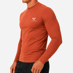 Vente en gros d'usine - T-shirt de sport à manches longues pour homme, compression, polyester et élasthanne de qualité supérieure, séchage rapide - Product Image 4
