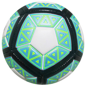 Ballon de football JNA Group noir et blanc avec motif étoilé bleu vert néon pour entraînement 0,41-0,45 kg - Product Image 1