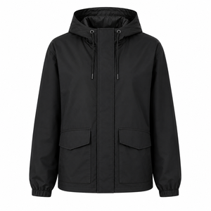 Unisex Soft Shell Hooded Jacket <b>Water</b> Resistant Zip Fly Regular Fit Autumn Outdoor Casual Wear Solid Color Polyester <b>Material</b> - Product Image 2