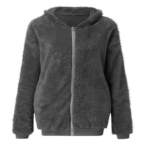 Sudadera con Capucha de Forro Polar Sherpa Cálida para Hombre y Mujer, Personalizada, Suave, de Felpa, con Cremallera, para Invierno, Estilo Casual Urbano, Etiquetas Privadas, de Fábrica - Product Image 1
