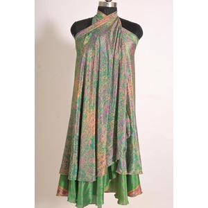 Falda Maxi Reversible Hecha a Mano en India, de Seda Artística, Estilo Bohemio, Ropa Étnica para Vacaciones - Product Image 3