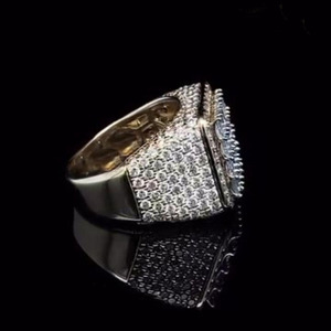 Anillo de Lujo con Incrustaciones de Diamantes Moissanite, Estilo Hip Hop, Cuadrado, Plata 925, Unisex, para Regalo - Product Image 3