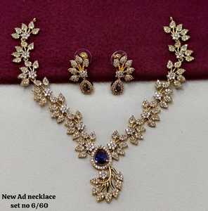 Gold Plated Flower Crystal <b>Necklace</b> Earring Set Women's Classic Wedding Jewelry Alloy Rhinestone Pear Cut Design - Product Image 4