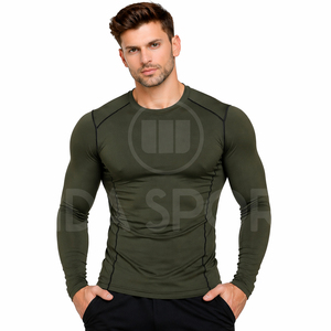 Camiseta Deportiva de Compresión Ligera y Simple para Hombre, de Secado Rápido, para Gimnasio, Ropa Deportiva Elástica, Última Llegada - Product Image 2