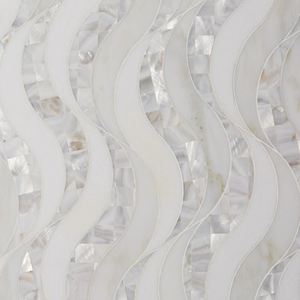 Mosaïque de marbre ondulé de haute qualité, luxueuse, moderne, faite à la main, finition polie, pour mur intérieur, crédence, hôtel - Product Image 1