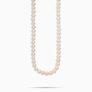 Natural Freshwater Pearl Necklace for Women 925 Sterling <b>Silver</b> Clasp White Round Pearl <b>Choker</b> Necklace Fine Jewelry Gift - Product Image 4