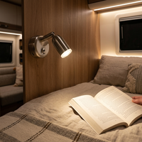 Lampe de lecture LED 12V pour bateau, camping-car, caravane, yacht, avec double port de charge USB
