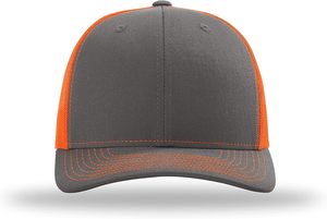 Gorra de Malla de 6 Paneles con Cierre a Presión, Color Gris Naranja en Contraste, Ajustable, Unisex, Casual, para Primavera/Verano, Adulto - Product Image 2