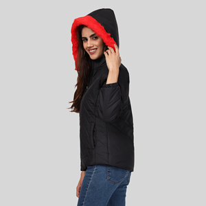 Stylish <b>Women's</b> <b>Bomber</b> <b>Jacket</b> Printed Quick Dry Hooded Collar Wool Liner New Design Modern Fit Winter <b>Jacket</b> by Exporter - Product Image 6