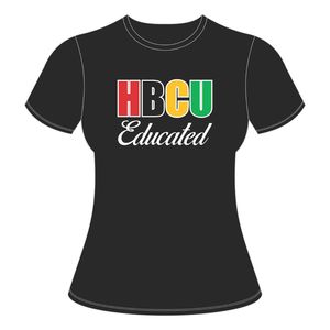 เสื้อยืดแขนสั้นปักลายเชนิลล์ด้านหน้า พร้อมโลโก้ HBCU คอทรงโอ ทรงปกติ ผ้าเจอร์ซีย์คอตตอนลำลอง - Product Image 1