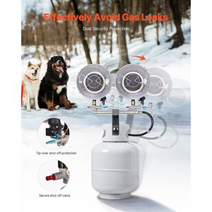 Calentador de Gas Propano de 30000 BTU, Calentador Radiante Infrarrojo de 180 Grados, 3 Ajustes de Calor para Pesca en Hielo Rápida - Product Image 4