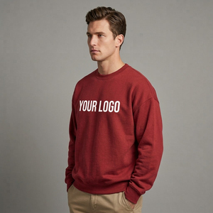 Sudaderas Unisex Extra Grandes con Cuello Redondo, 100% Algodón Ecológico, Logotipo Bordado Personalizado, Estilo Hip Hop, Venta al Por Mayor OEM - Product Image 3