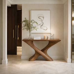 Mesa de Consola de Madera Natural, Muebles Modernos Hechos a Mano para Sala de Estar, Hotel, Muebles de Madera Sólida de Alta Gama para Entrada y Villa - Product Image 3