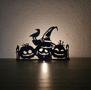 LED Halloween Pumpkin Silhouette Light Sinister <b>Shadow</b> Casting Jack o Lantern Decor with Creepy Vine Projection for Spooky - Product Image 4