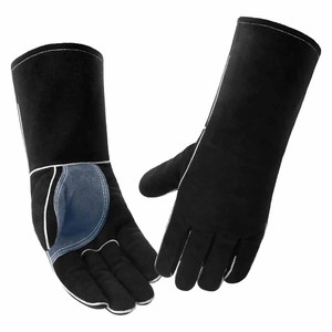 Gants de soudure en cuir de vachette pleine fleur à haute performance, résistants à la chaleur et aux étincelles, pour la lutte contre les incendies, la construction et le barbecue - Product Image 2