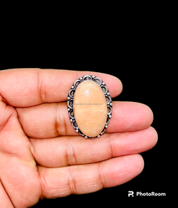 FAIJAN GEMS จี้อะเมโซไนต์ธรรมชาติคุณภาพสูงจากเปรู แหวนเงินเยอรมัน พลอยเม็ดเดี่ยวเรียบเนียน ได้รับการรับรอง ปรับขนาดได้ - Product Image 2