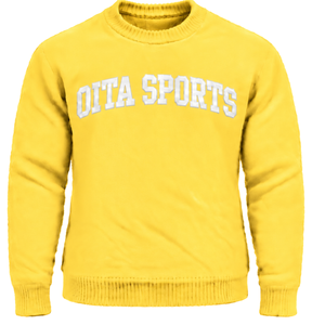 Pull tricoté chaud à col rond pour homme, jaune citron personnalisé, à manches longues, décontracté, pour l'hiver, avec bordure côtelée et poitrine surélevée - Product Image 1