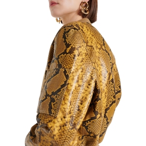 Chaqueta Bomber de Piel de Cabra con Efecto Serpiente Isabel Marant Cerem, Prenda Parisina de Lujo, Chaqueta Bomber de Piel Genuina para Mujer, Invierno - Product Image 2