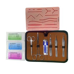 Kit de pratique de suture cutanée pour chirurgie mineure avec coussinet de suture en maille à 3 couches, instrument médical en acier inoxydable pour étudiants - Product Image 1