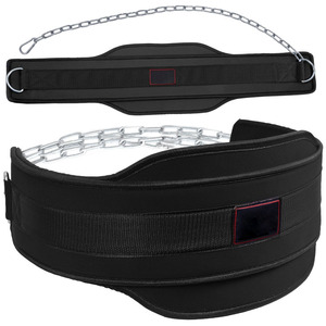 Premium Nayab Industries Fitness Dip <b>Belt</b> Durable Steel <b>Chain</b> Breathable Adjustable for Unisex Pull Training Gym Workout - Product Image 6