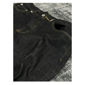 <b>High</b> <b>Waist</b> Distressed Ripped Denim Straight Leg Floor-length Fit <b>Jeans</b> <b>Men</b> Casual Loose Fit Stonewashed Cotton Autumn Style - Product Image 3