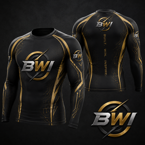 Camiseta de Manga Larga para Hombre BWI, Diseño Sublimado en Negro y Dorado, Secado Rápido, Spandex y Poliéster, Talla Adulto - Product Image 1