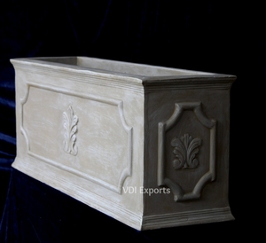 VDI Exports – Pots de fleurs classiques de luxe en résine sculptée à la main, durables et légers, pour une utilisation élégante en intérieur/extérieur, allée de mariage - Product Image 1