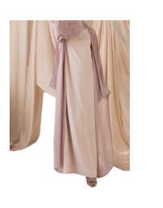 Elegante Conjunto Islámico Morado de Punto para Mujer con Abertura Lateral, Material Elástico, Vestido Casual para Comodidad Durante Todo el Día y un Corte Favorecedor en Oferta - Product Image 4