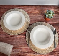 Assiette de présentation ronde en nacre naturelle de luxe, motif écaille de poisson, pour événements et fêtes, vente en gros